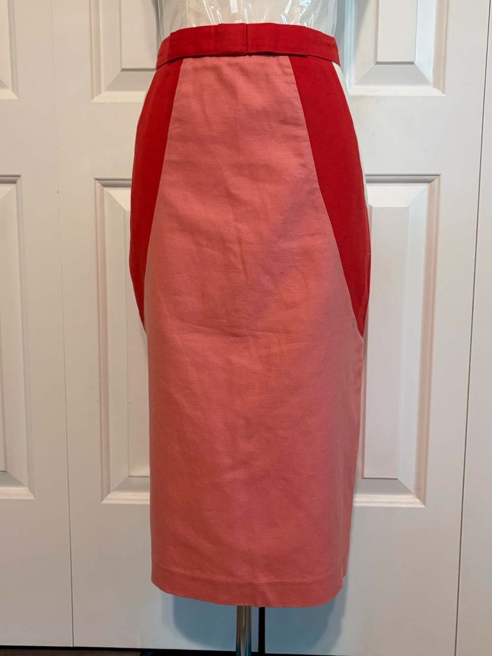 Boden Two-Tone Pink and Red Pencil Skirt